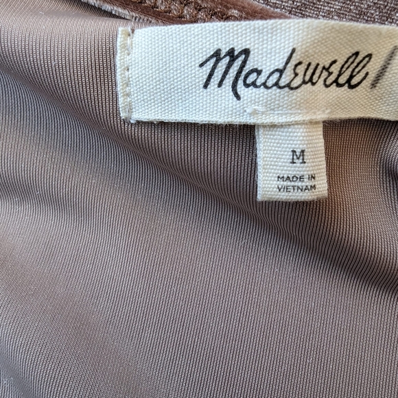 Madewell Velvet Wrap Crossover Top, Long Sleeve with Stretch - Picture 7 of 12
